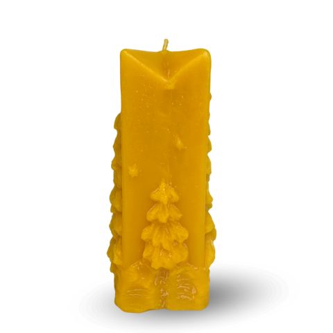Bienenwachs Kerze "Weihnachtsbaum" 140x68mm Brenndauer 26h – Detailansicht 2