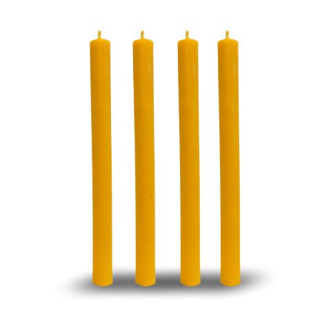 Bienenwachs Kerze Leuchter Stab 4er Set 200x20mm Brenndauer 8h – Produktansicht
