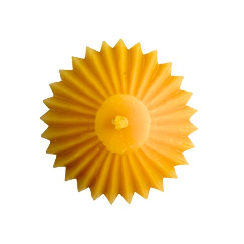 Bienenwachs Kugelkerze "Streifen" 70x70mm Brenndauer 22h – Detailansicht 2