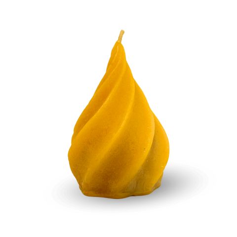 Bienenwachs Kugelkerze "Swirl" 9,5x5cm – Produktansicht